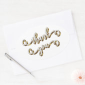 Moderne gouden typografie Dank je wel  Ovale Sticker (Envelop)