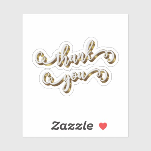Moderne gouden typografie Dank je wel  Sticker (Vel)