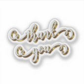 Moderne gouden typografie Dank je wel  Sticker (Voorkant)