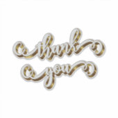 Moderne gouden typografie dank je wel sticker (Voorkant)