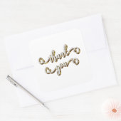 Moderne gouden typografie Dank je wel  Vierkante Sticker (Envelop)