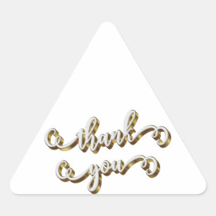 Moderne gouden typografie Dank u Driehoek Sticker