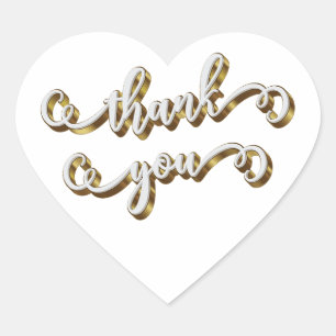 Moderne gouden typografie Dank u Hart Sticker