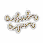 Moderne gouden typografie Dank u Sticker (Voorkant)