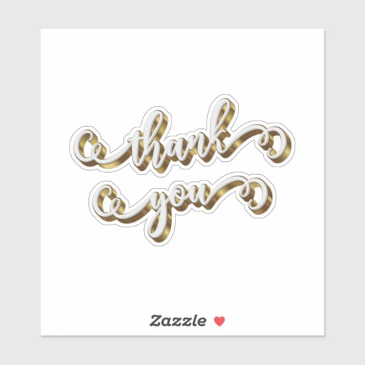 Moderne gouden typografie Dank u Sticker (Vel)