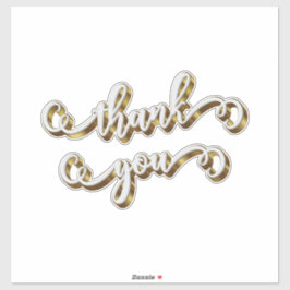 Moderne gouden typografie Dank u Sticker