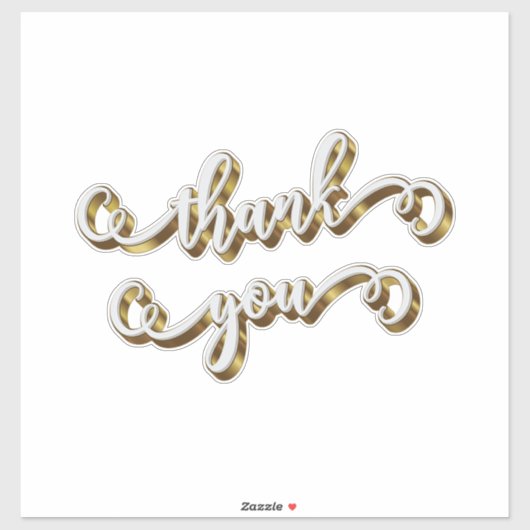 Moderne gouden typografie Dank u Sticker (Vel)