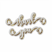 Moderne gouden typografie Dank u Sticker (Voorkant)