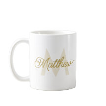 Moderne Gouden Typografie Voeg Naam en Monogram To