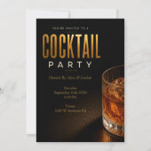 Moderne gouden uitnodiging voor cocktailparty (Voorkant)