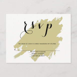 Moderne gouden verf bruiloft RSVP briefkaarten
