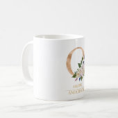 Moderne gouden Waterverf bloemletter O | Monogram Koffiemok (Voorkant links)