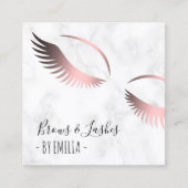 Moderne gouden wenkbrauwen en zweetjes met wit mar vierkante visitekaartje (Voorkant)