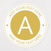 Moderne gouden/witte Logo stijlmonogrammen waterdi Labels (Design 1)