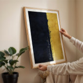 Moderne gouden & zwarte abstracte schilderkunst poster