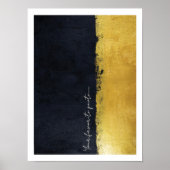 Moderne gouden & zwarte abstracte schilderkunst poster (Voorkant)