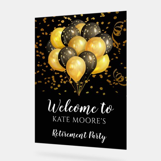 Moderne gouden zwarte ballonnen van de Prijs Acryl Bord (Hoek)