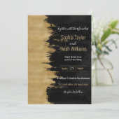 Moderne gouden zwarte penseelstreken - Abstract sc (Staand voorkant)