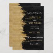 Moderne gouden zwarte penseelstreken - Abstract sc (Voorkant / Achterkant)