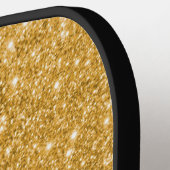 Moderne gouden zweefscript naam pickleball paddle (Links Detail)
