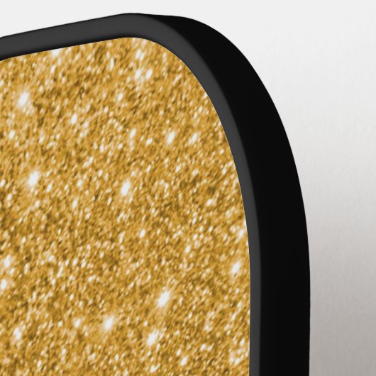 Moderne gouden zweefscript naam pickleball paddle (Links Detail)