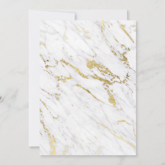 Moderne goudfolie marmer met elegante trouwerij kaart (Achterkant)