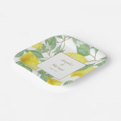 Moderne goudgele leemons Groene Lemons Weddenschap Papieren Bordje (Gebogen)