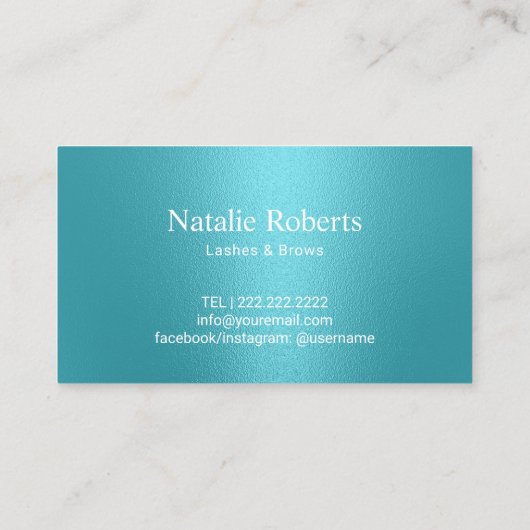 Moderne goudglitter drukt turquoise Salon Loyalty (Achterkant)