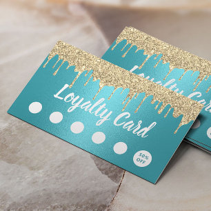 Moderne goudglitter drukt turquoise Salon Loyalty