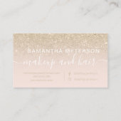 Moderne goudglitter ombre blush make-up script visitekaartje (Achterkant)