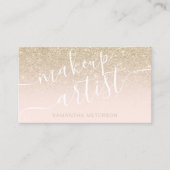 Moderne goudglitter ombre blush make-up script visitekaartje (Voorkant)