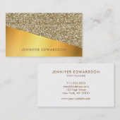Moderne goudglitterchic professional visitekaartje (Voorkant / Achterkant)