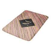Moderne goudglittermonogram stripes badmat (Gekanteld)
