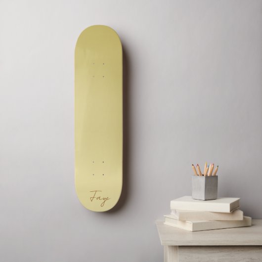 Moderne goudgradiënt Luxe typografie naam Skateboard (Muurkunst)