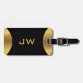 Moderne goudgrens op wit Visitekaartje Bagagelabel (Voorkant horizontaal)