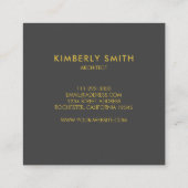 Moderne goudgrijs minimalistisch professioneel vierkante visitekaartje (Achterkant)
