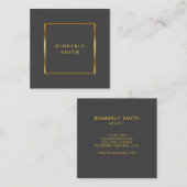 Moderne goudgrijs minimalistisch professioneel vierkante visitekaartje (Voorkant / Achterkant)