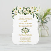 Moderne goudgroene bruine bruiloft kaart (Staand voorkant)