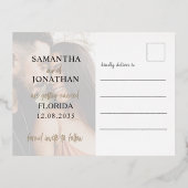 Moderne goudkalligrafie Bespaar onze datum Folie Feestdagen Briefkaart (Achterkant)