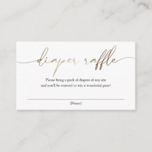 Moderne goudkalligrafie — luieraffle informatiekaartje