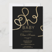 Moderne goudkalligrafie Oh baby shower Kaart (Voorkant)