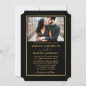 Moderne goudkleurige zwarte en gouden ticketstijl kaart (Voorkant)