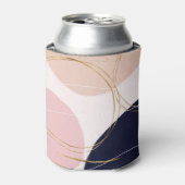 Moderne goudlijnen en cirkels Minimale roze vormge Blikjeskoeler (Blikje Voorkant)