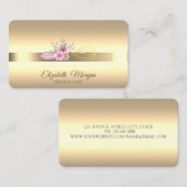 Moderne goudmakreelbloemen visitekaartje (Voorkant / Achterkant)