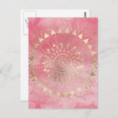 Moderne goudmandala briefkaart (Voorkant / Achterkant)