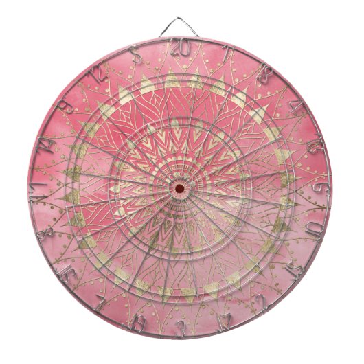 Moderne goudmandala dartbord (Voorkant)