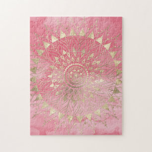Moderne goudmandala legpuzzel