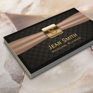 Moderne goudmonogram bruiloft visitekaartje