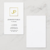 Moderne goudmonogram Elegant Professional Plain Visitekaartje (Voorkant / Achterkant)
