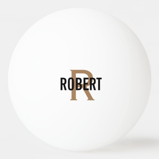 Moderne goudmonogram naam Ping Pong Ball (Voorkant)